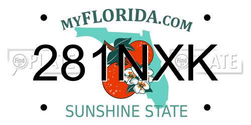 281NXK Florida License Plate
