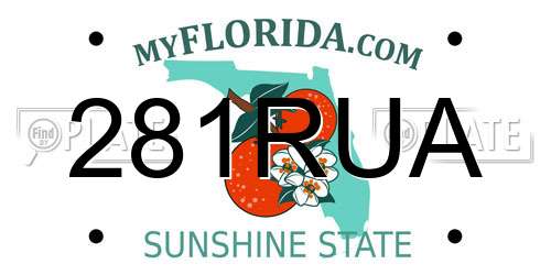 281RUA Florida License Plate