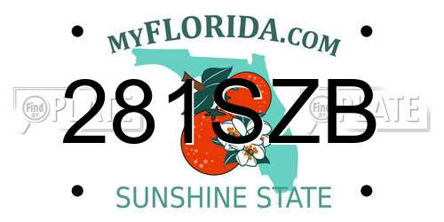 281SZB Florida License Plate