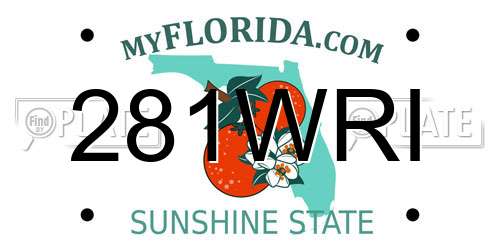 281WRI Florida License Plate