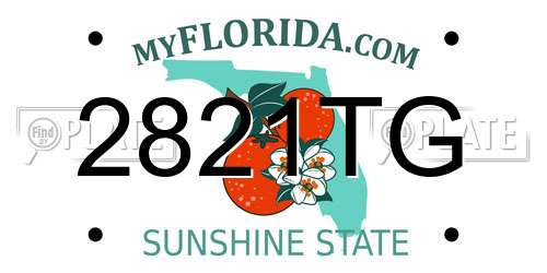 2821TG Florida License Plate