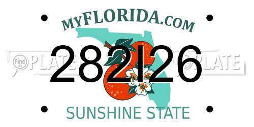 282I26 Florida License Plate