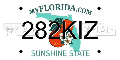282KIZ Florida License Plate
