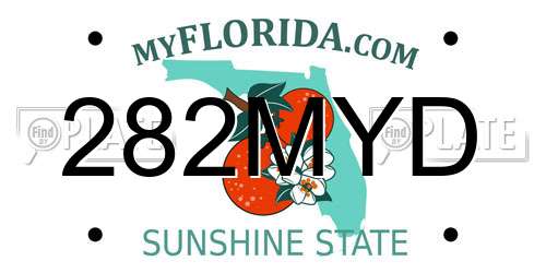 282MYD Florida License Plate