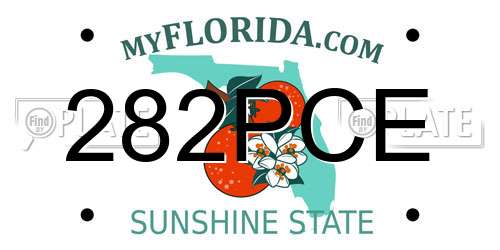 282PCE Florida License Plate