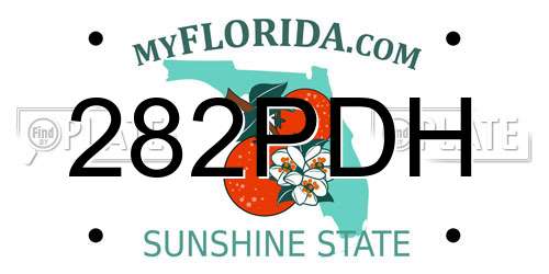282PDH Florida License Plate