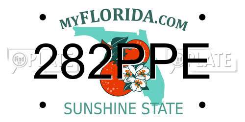 282PPE Florida License Plate