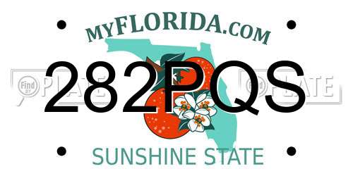 282PQS Florida License Plate