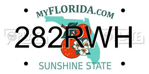 282RWH Florida License Plate
