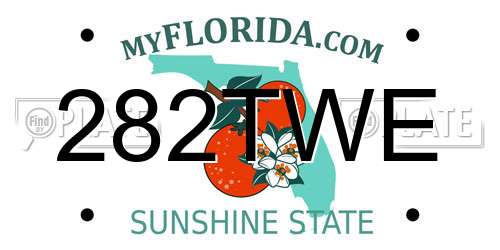 282TWE Florida License Plate