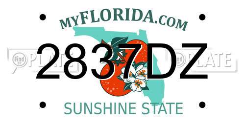 2837DZ Florida License Plate