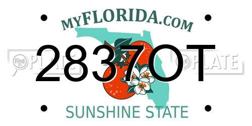 2837OT Florida License Plate