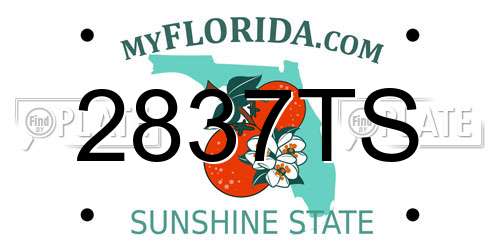 2837TS Florida License Plate