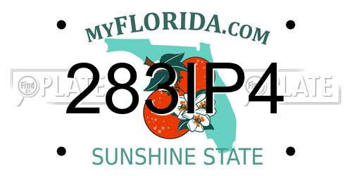 283IP4 Florida License Plate