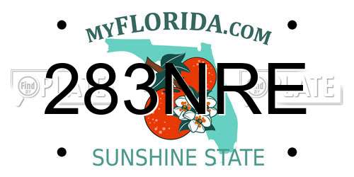 283NRE Florida License Plate
