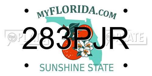 283PJR Florida License Plate