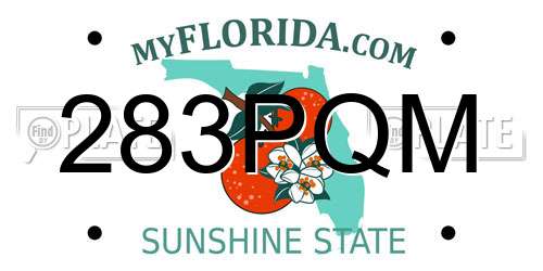 283PQM Florida License Plate