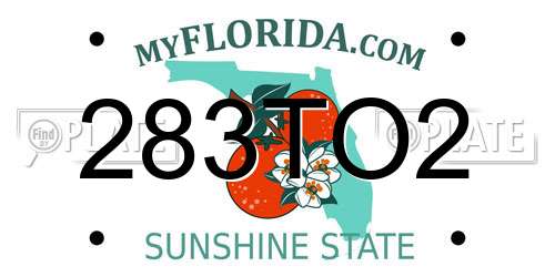 283TO2 Florida License Plate