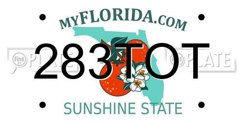 283TOT Florida License Plate