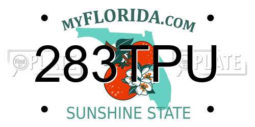 283TPU Florida License Plate