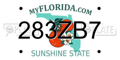 283ZB7 Florida License Plate