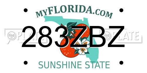 283ZBZ Florida License Plate