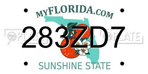 283ZD7 Florida License Plate