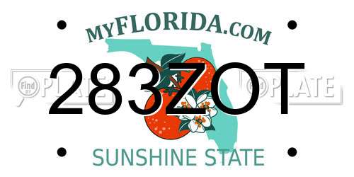 283ZOT Florida License Plate