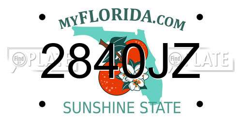 2840JZ Florida License Plate