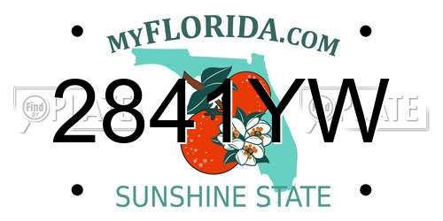 2841YW Florida License Plate