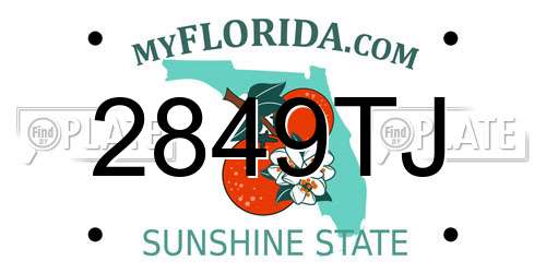2849TJ Florida License Plate