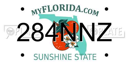 284NNZ Florida License Plate