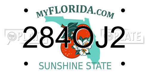 284OJ2 Florida License Plate