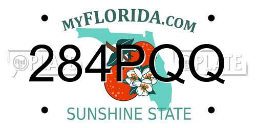 284PQQ Florida License Plate
