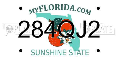 284QJ2 Florida License Plate