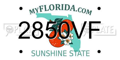 2850VF Florida License Plate