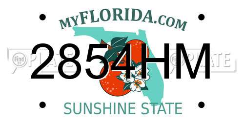2854HM Florida License Plate