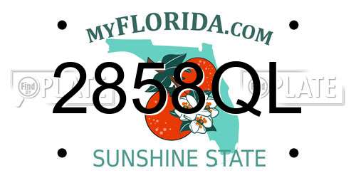 2858QL Florida License Plate