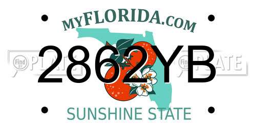 2862YB Florida License Plate