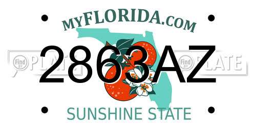2863AZ Florida License Plate