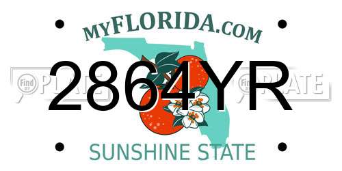 2864YR Florida License Plate