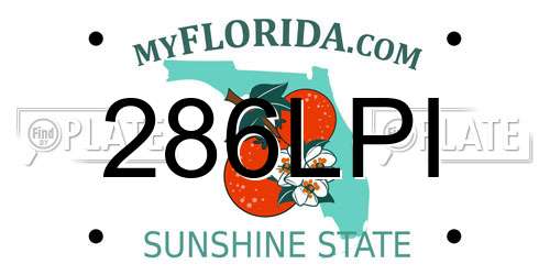 286LPI Florida License Plate