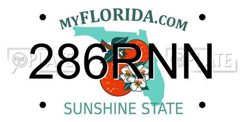 286RNN Florida License Plate