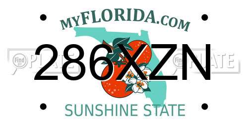 286XZN Florida License Plate