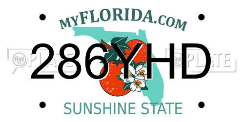 286YHD Florida License Plate