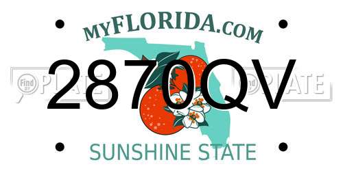 2870QV Florida License Plate