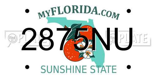 2875NU Florida License Plate