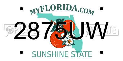 2875UW Florida License Plate