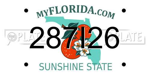 287I26 Florida License Plate