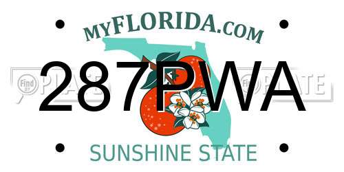 287PWA Florida License Plate